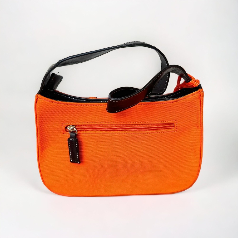Bright Orange Jeans w/ Black Nylon‎ Belt Double Pocket Shoulder Bag Fixed Strap - Picture 2 of 3